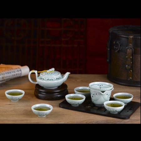 吉祥如意 玲珑瓷 八件套茶具淘礼巴巴