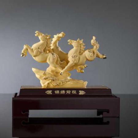 锦绣前程 绒沙金摆件淘礼巴巴