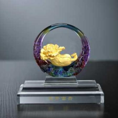 财气盈门绒沙金摆件淘礼巴巴