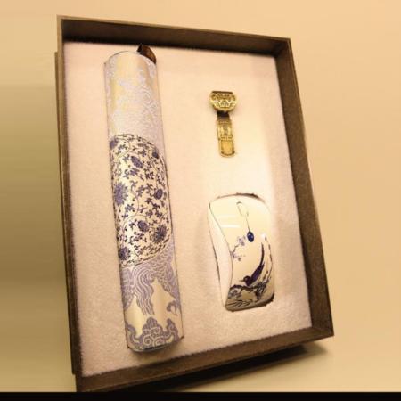 元青花鼠标+鼠标垫+U盘三件套淘礼巴巴