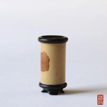 湘妃竹镶紫光檀三足香插淘礼巴巴