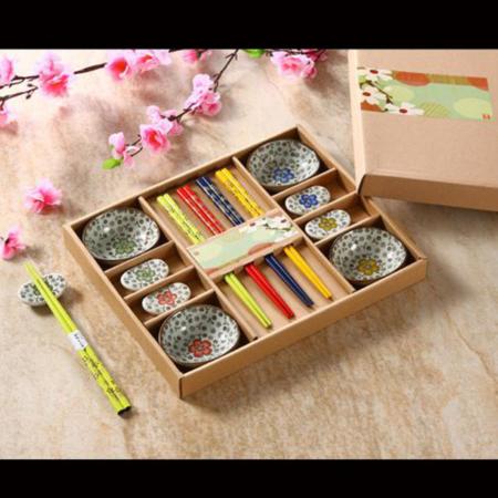 手绘陶瓷餐具12件套淘礼巴巴