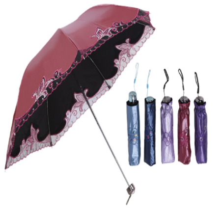 三折自开手收伞 雨伞 公主伞 花边伞淘礼巴巴