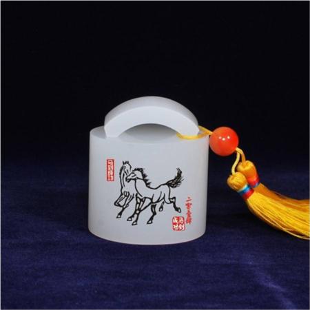 玉石精品马年贺岁印章淘礼巴巴