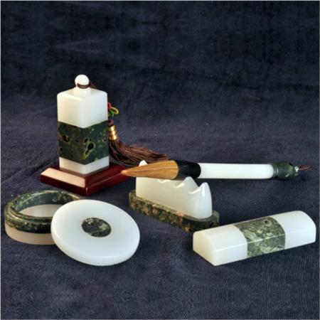 玉石精品梅花玉文房四宝淘礼巴巴