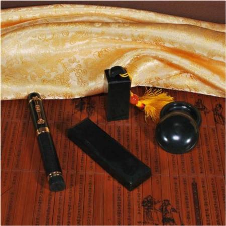 玉石精品和田玉钢笔套装淘礼巴巴
