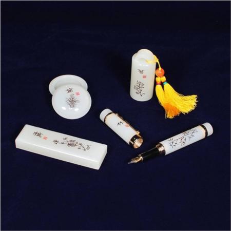 玉石精品梅兰竹菊钢笔套装淘礼巴巴