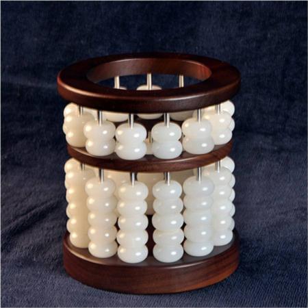 玉石精品算盘笔筒淘礼巴巴