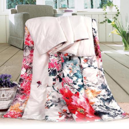 手绘蚕丝 木棉填充国色天香蚕丝被淘礼巴巴