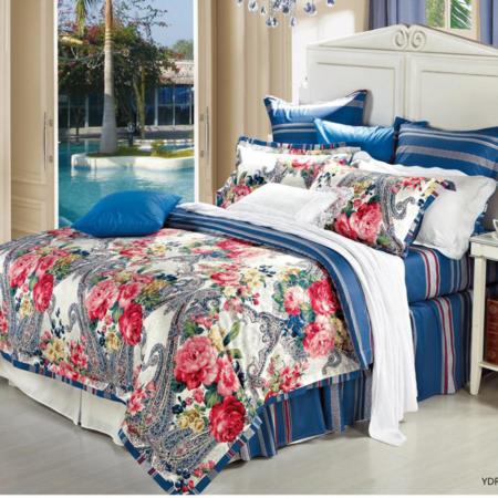 亮丽活性纯棉磨毛双人大床四件套-玛格瑞特-优质纯棉淘礼巴巴