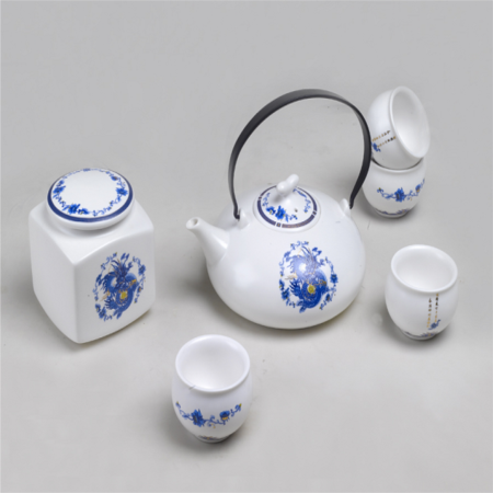 极品羊脂玉瓷祥龙献瑞如意壶组淘礼巴巴