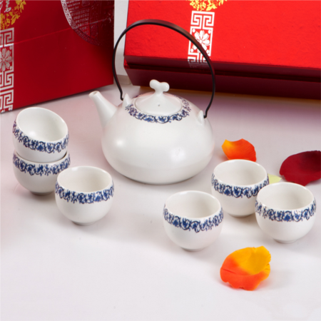 极品羊脂玉瓷雅士青花美人壶茶具淘礼巴巴