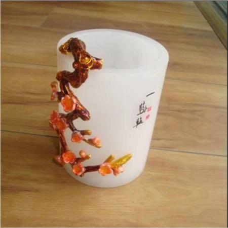 琉璃白玉系列珐琅彩笔筒 BF006淘礼巴巴