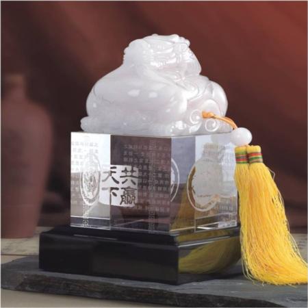 琉璃白玉系列天下共赢双龙印BF0022淘礼巴巴