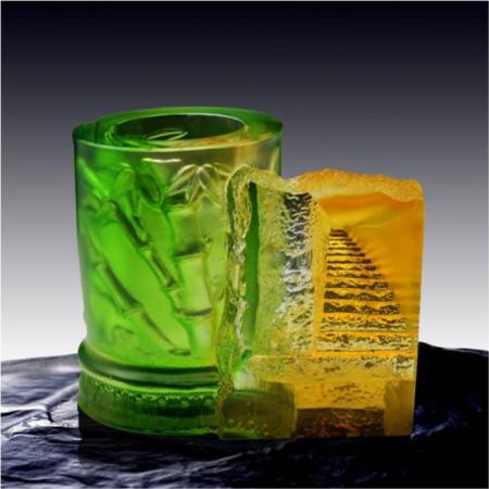 琉璃白玉系列步步高笔筒淘礼巴巴