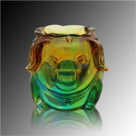 琉璃白玉系列猪福笔筒淘礼巴巴