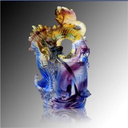 琉璃白玉系列龙笔筒淘礼巴巴