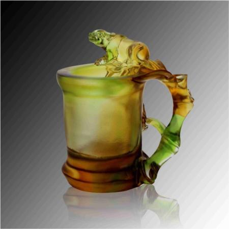 琉璃白玉系列牛竹子笔筒淘礼巴巴