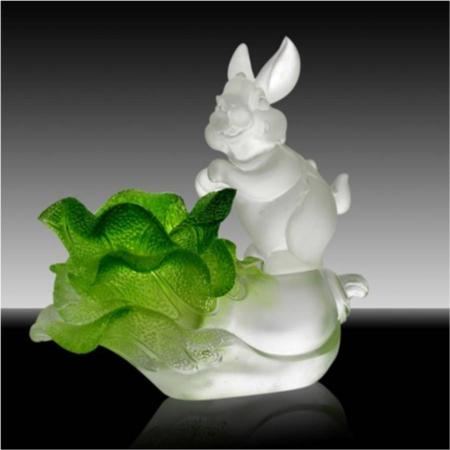 琉璃白玉系列玉兔纳财笔筒淘礼巴巴