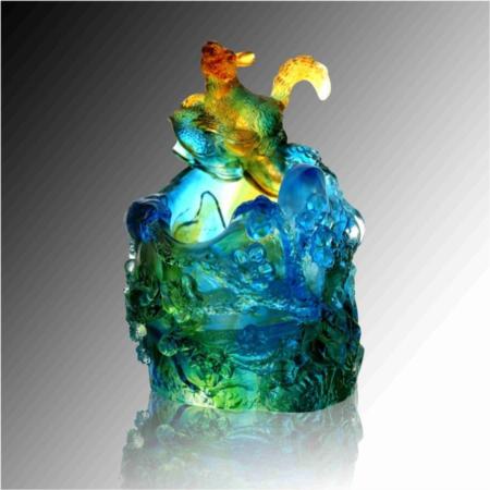 琉璃白玉系列腊梅笔筒淘礼巴巴