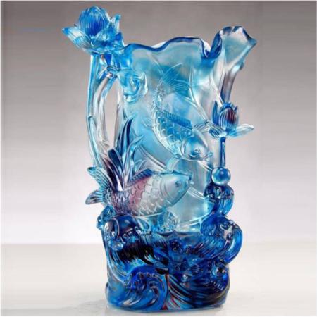 硫璃花瓶系列年年有余花瓶淘礼巴巴