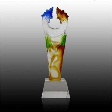 古法琉璃奖杯双龙玉奖杯淘礼巴巴