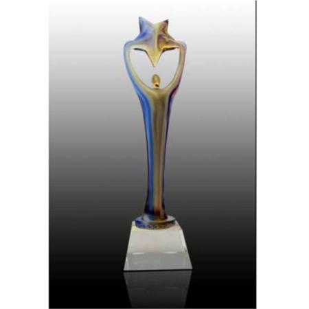 古法琉璃奖杯举五星奖杯淘礼巴巴