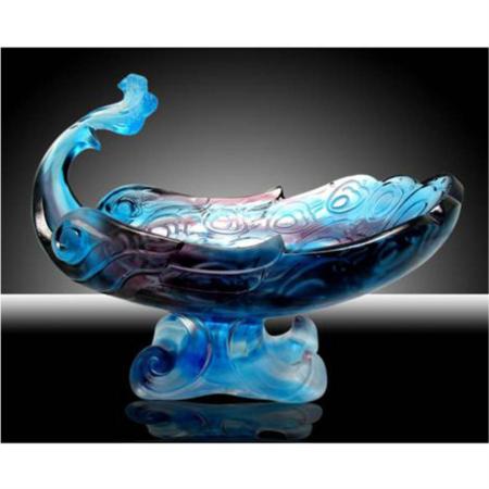 琉璃聚宝盆系列孔雀果碟淘礼巴巴