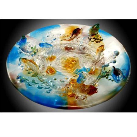 琉璃聚宝盆系列九鱼果盆淘礼巴巴