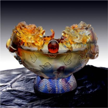 琉璃聚宝盆系列双龙聚宝淘礼巴巴