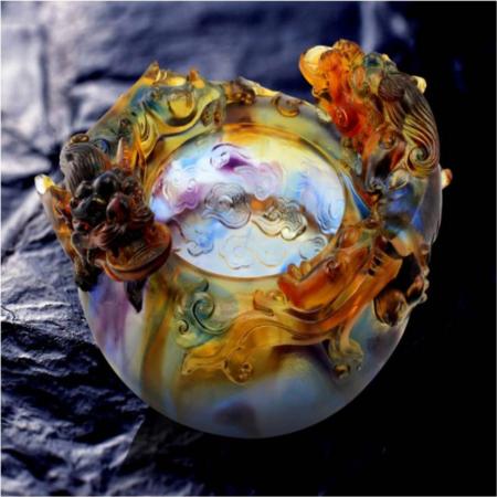 琉璃聚宝盆系列双龙聚宝淘礼巴巴