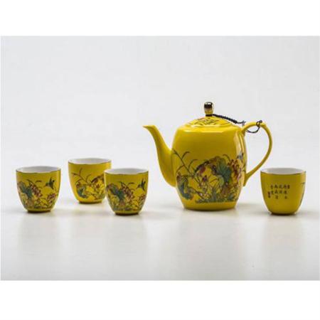 帝王红富贵粉彩皇家壶组淘礼巴巴