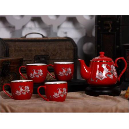 帝王红花开富贵茶具淘礼巴巴