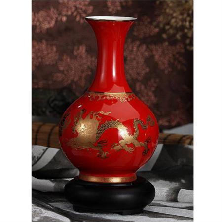 帝王红二龙戏珠小赏瓶淘礼巴巴