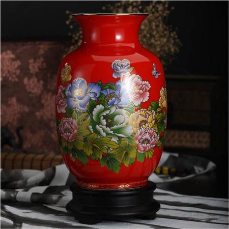 帝王红花开富贵冬瓜瓶淘礼巴巴