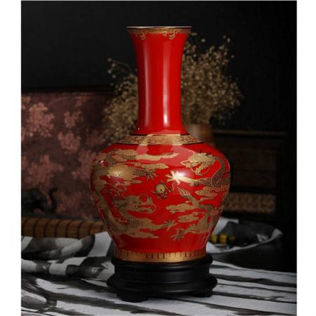 帝王红二龙戏珠大天球瓶淘礼巴巴