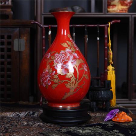 帝王红富贵牡丹[玉壶春瓶]淘礼巴巴