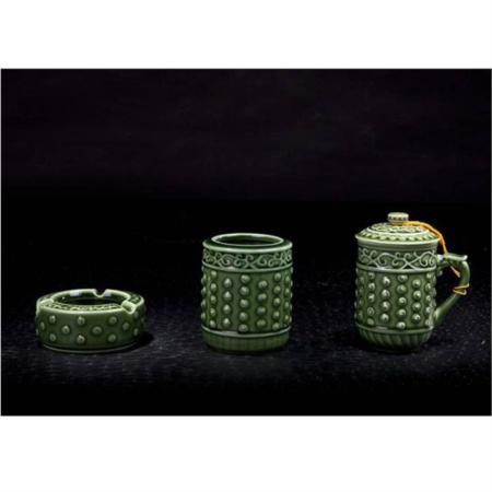 负离子乾坤在握三件套A（绿釉）淘礼巴巴