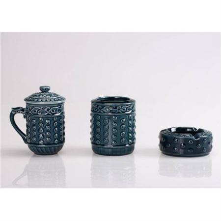 负离子乾坤在握三件套A（蓝釉）淘礼巴巴