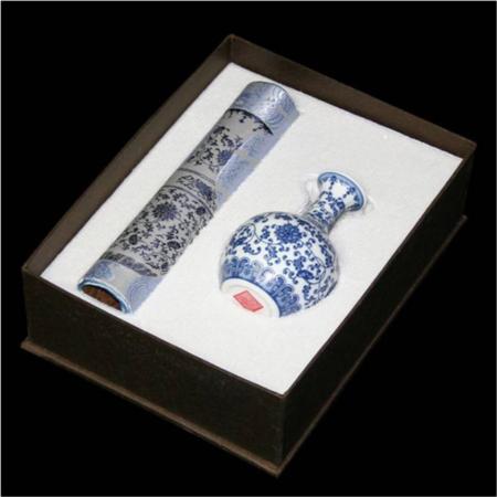 丝绸元青花瓷瓶两件套淘礼巴巴