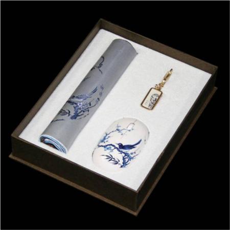 丝绸元青花·喜上眉梢三件套淘礼巴巴