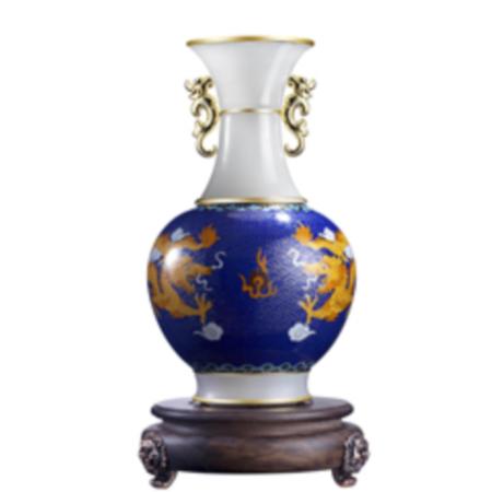 景泰蓝 合作共赢花瓶家居工艺摆件办公室摆件淘礼巴巴