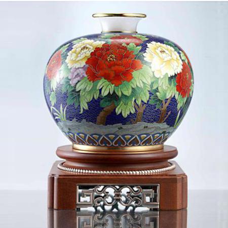 天圆地方花瓶景泰蓝摆件家居摆件办公室摆件工艺收藏淘礼巴巴