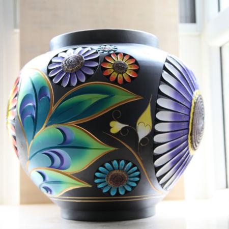 大罐 沐浴阳光 云南本土黑陶工艺 茶叶罐 工艺摆件淘礼巴巴